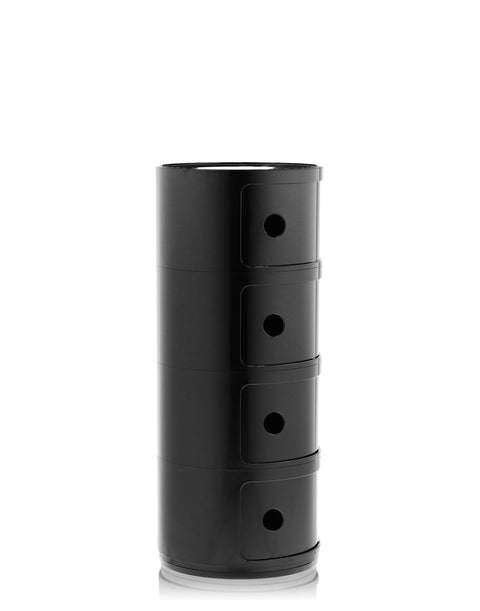 KARTELL SCHWARZER MODULARER NACHTTISCH MIT 4 ELEMENTEN