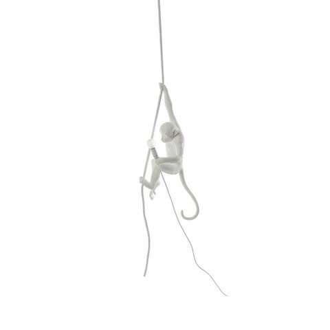 AFFENLAMPE 37X25 H76 14883 SELETTI WEISSE HARZLAMPE