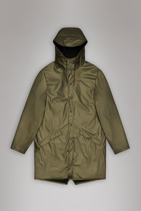 WASSERDICHTE LANGE JACKE REVEL M ART. 12020 RAINS GREEN
