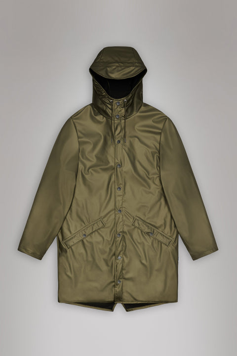 WASSERDICHTE LANGE JACKE REVEL L ART. 12020 RAINS GREEN