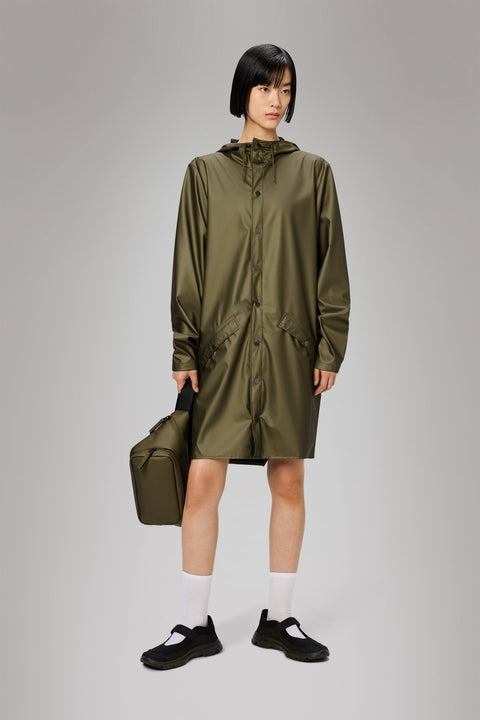 WASSERDICHTE LANGE JACKE REVEL L ART. 12020 RAINS GREEN
