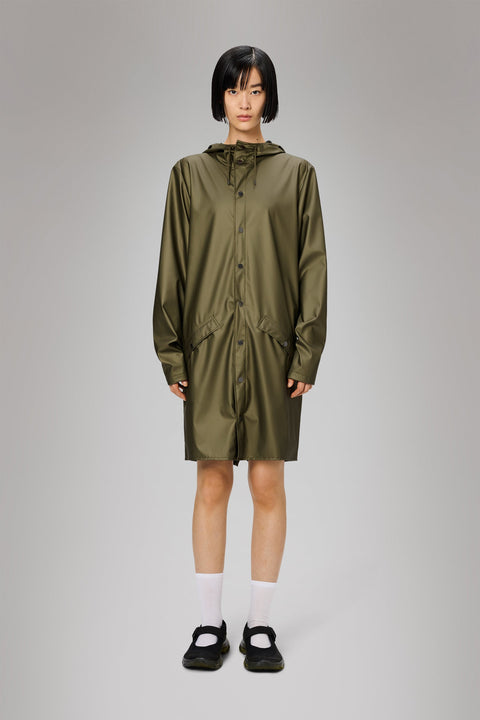 WASSERDICHTE LANGE JACKE REVEL M ART. 12020 RAINS GREEN
