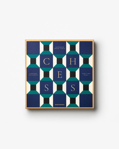 LACQUERED CHESS ATHENA ART. PW00691 PRINTWORKS BLUE