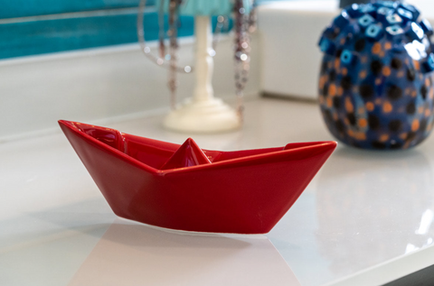 MITTELROTES ORIGAMI-BOOT CRESCENTINI KERAMIK ART. 2375