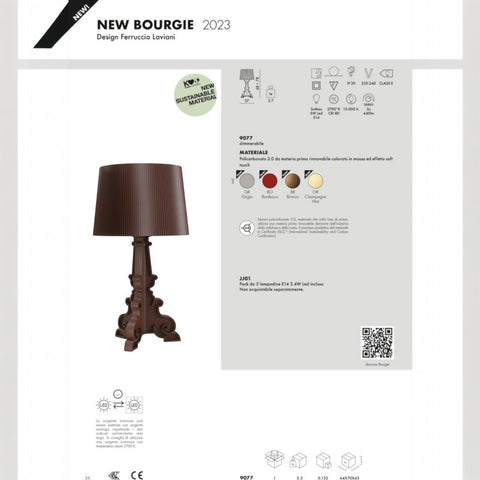 BOURGIE LIMITED EDITION BORDEAUX LAMPE G9077BR KARTELL ROT