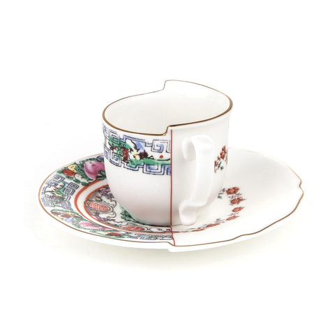 SELETTI HYBRID 09743 MEHRFARBIGE KAFFEETASSE AUS PORZELLAN MIT UNTERTASSE