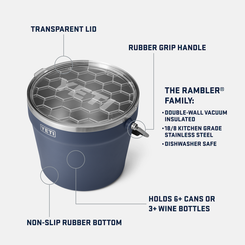 RAMBLER EISKÜHLER GETRÄNKEKÜHLER EDELSTAHL 70000001567 YETI SILBER