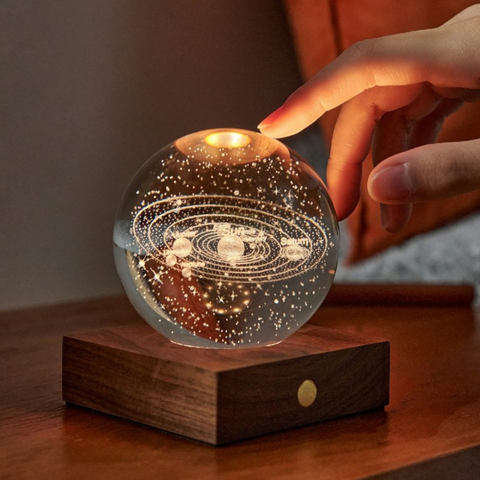 Bernsteinfarbenes Kristalllicht 3D-Laser-Solarsystem Art. G025SO Mehrfarbig