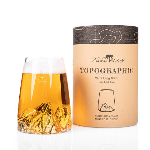 Longdrinkglas Topographic M Pink Topo-VD-MR Alaskan Maker Transparent