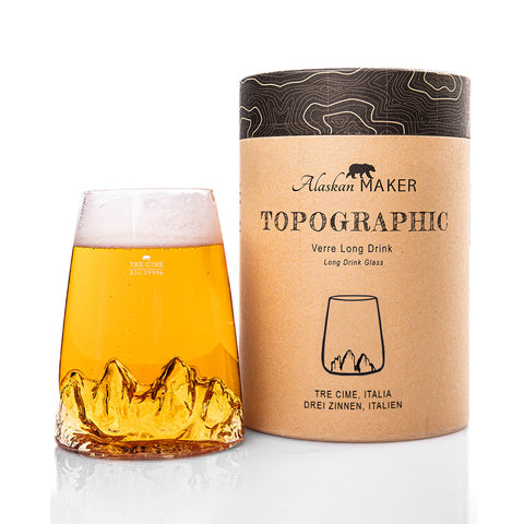 TOPOGRAPHISCHES LONGDRINK-GLAS 3 TOPO-VD-TC ALASKAN MAKER TRANSPARENT
