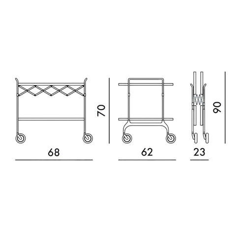 GASTONE TROLLEY 04470/09 KARTELL SCHWARZ