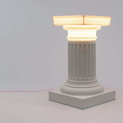 LAMPADA TAVOLINO FIBRA VETRO E PORCELLANA LAS VEGAS 01535 WHITE SELETTI