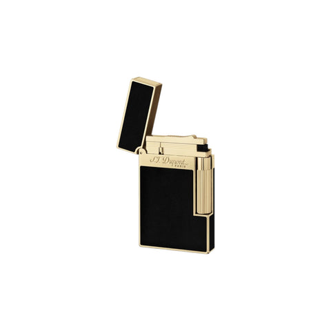 ST DUPONT L2 FEUERZEUG SCHWARZ GOLD LACKIERT 016884