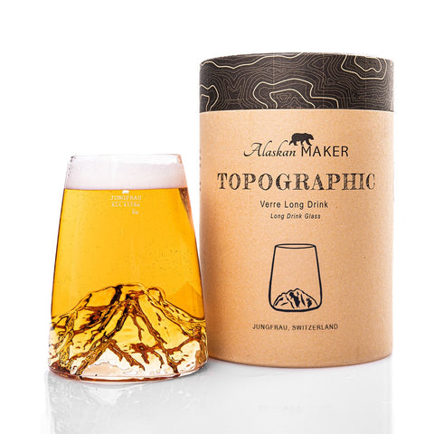 Longdrinkglas TOOGRAPHIC JUNGFRAU TOPO-VD-J ALASKAN MAKER TRANSPARENT