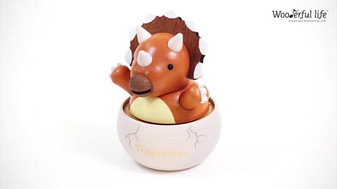 CARILLON BOX TRICERATOPS ART. 1036642 WOODERFULLIFE MUSIC BROWN