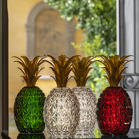 VASO MELISSA ANANAS FOGLIA ORO MARIO LUCA GIUSTI TRANSPARENT