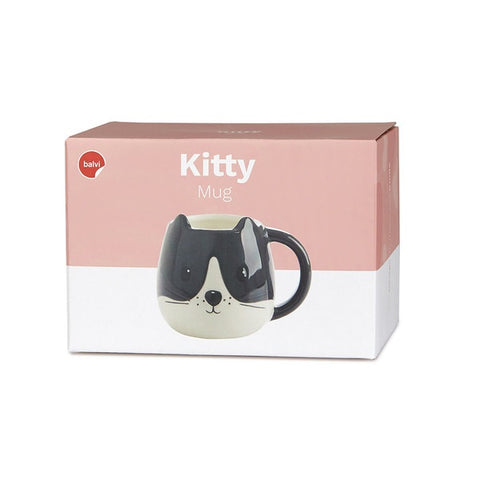 KITTY-BECHER MIT HENKEL 400 ML ART. 27559 BALVI WEISS/SCHWARZ