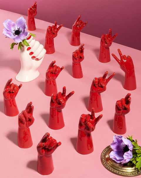 ROTE EMAILLE-HANDVASE H.14,5 CM. ARTIKEL FTB00451 8031638039454
