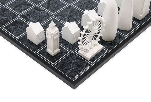 Schach-Skyline, Acryl, London Edition (mit Londoner Kartenbrett) 050 Schwarz
