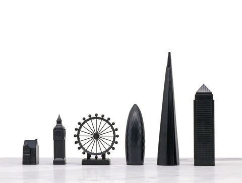 Schach-Skyline, Acryl, London Edition (mit Londoner Kartenbrett) 050 Schwarz