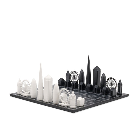 Schach-Skyline, Acryl, London Edition (mit Londoner Kartenbrett) 050 Schwarz