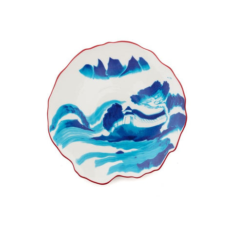 KLASSISCHES AUF SÄURE DESSERTTELLER 21cm h.2.4-SCHMELZENDE LANDSCHAFT ART.11233 SELETTI