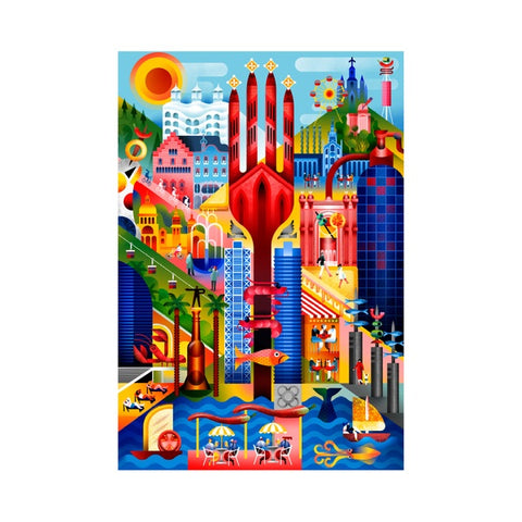 PUZZLE BARCELONA 1000 PZ CARTONE ART. 28105 BALVI BLUE