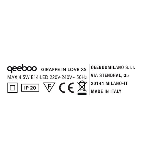 QEEBOO GIRAFFE IN LOVE XS SCHWARZE LAMPE
