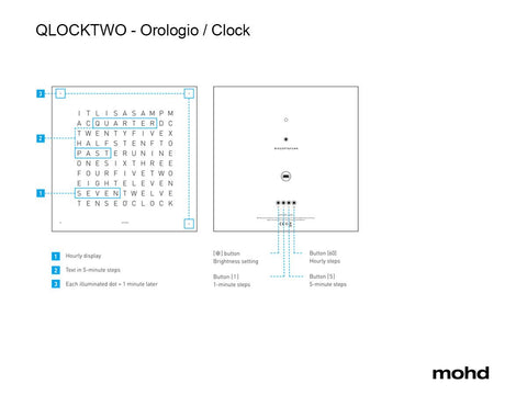 QLOCKTWO TOUCH 13,5X13,5 CM VOLLMETALL SCHWARZ