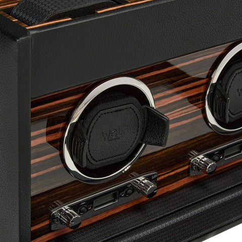 PORTAOROLOGI ROADSTER DOUBLE WATCH WINDER WITH STORAGE 457256 WOLF BLACK
