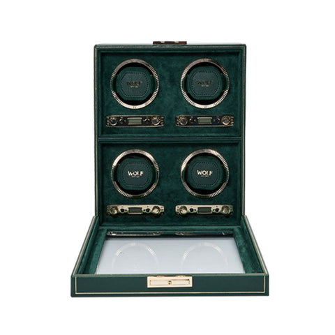 British Racing 4-teiliger Uhrenbeweger, Uhrenbox, 793041, Wolf 1834, Grün
