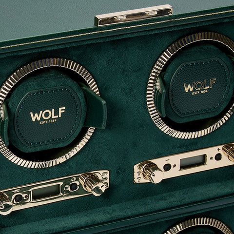 British Racing 4-teiliger Uhrenbeweger, Uhrenbox, 793041, Wolf 1834, Grün