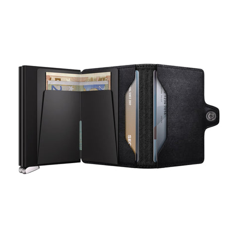 PORTAFOGLIO PREMIUM TWINWALLET EMBOSS LINES + SECRID BLACK