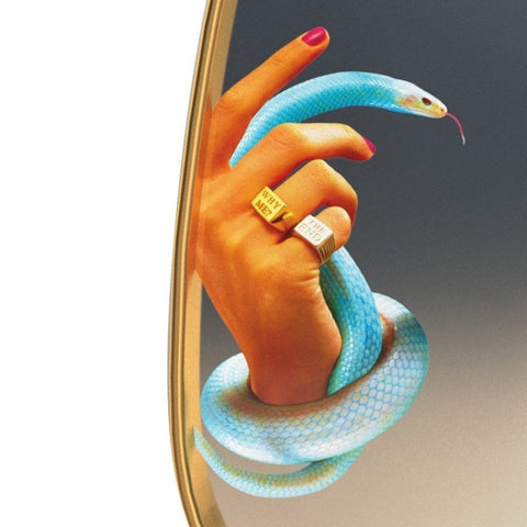SPECCHIO CORNICE LEGNO CM 54 H 59 SNAKES 17040 SELETTI
