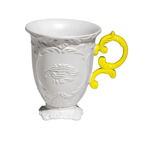 TAZZA SELETTI PORCELLANA I-WARES CM 10 H 11,5 MANICO GIALLO 09855GIA