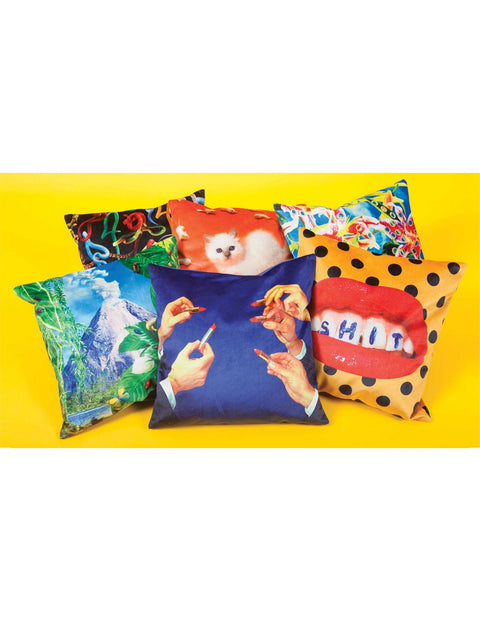 TOILETTENPAPIERKISSEN 50X50 AUGEN- UND MUND 02319 SELETTI SCHWARZ