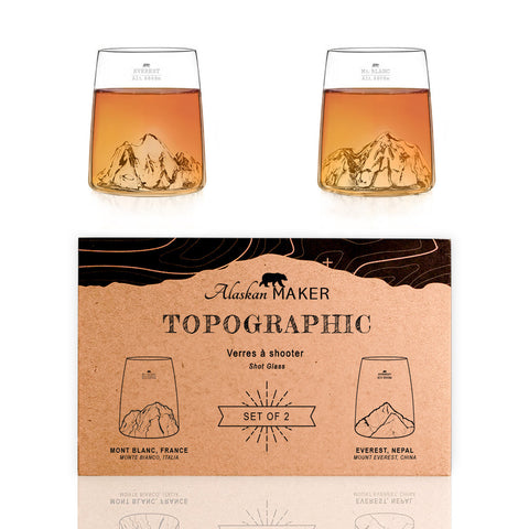 SET DUE BICCHIERINI 2 MONTAGNE M.BIANCO/EVEREST ART. TOPO-S-BE ALASKAN MAKER