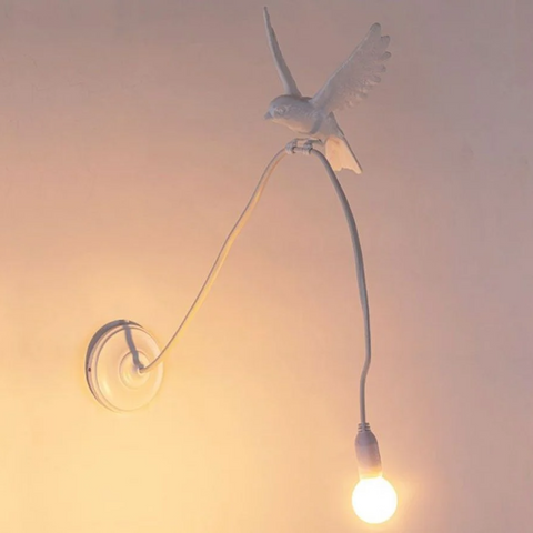 SELETTI 15314 SPARROW LANDING WEISSE LAMPE