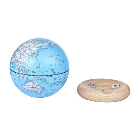 ATLAS GLOBE LAMP HIMMELBLAU MINI-WEISSE ESCHE GINGKO