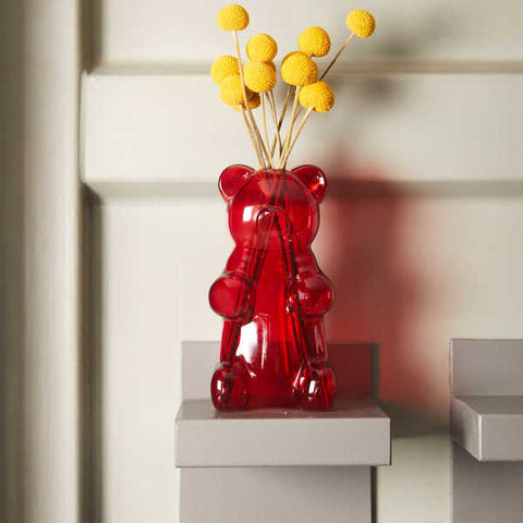 VASO YUMMY BEAR VETRO ART. 27968 BALVI ROSSO