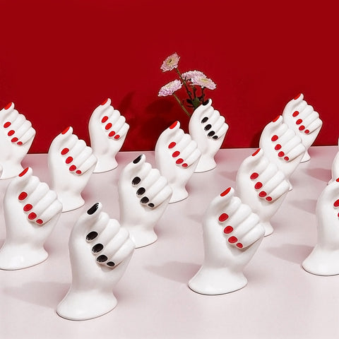 ROTE EMAILLE-HANDVASE H.14,5 CM. ARTIKEL FTB00451 8031638039454