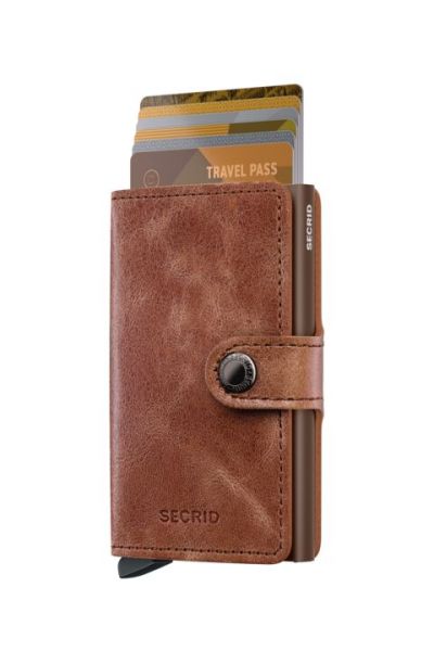 VINTAGE MINIWALLET GELDBÖRSE COGNAC-BRAUN SECRID BRAUN