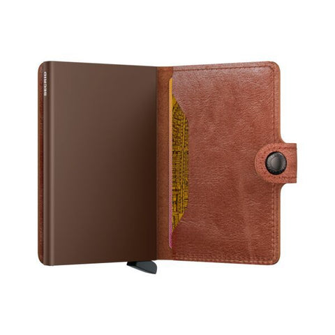 VINTAGE MINIWALLET GELDBÖRSE COGNAC-BRAUN SECRID BRAUN