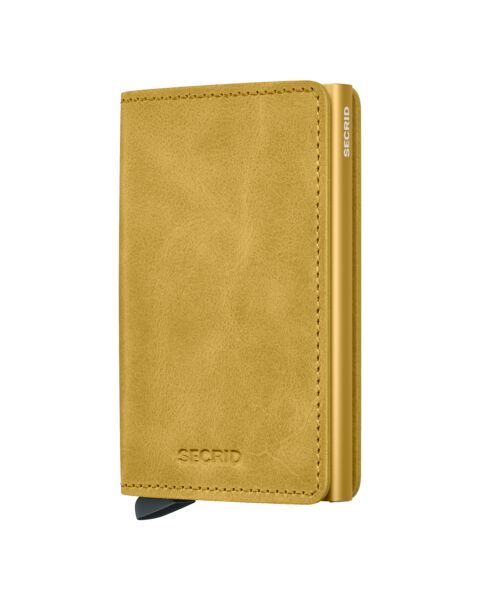 SLIMWALLET VINTAGE SECRID GELB GELBE GELBE GELDBÖRSE