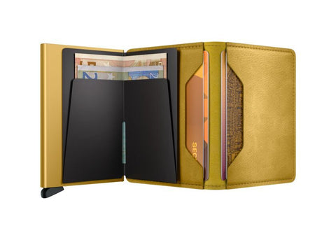 SLIMWALLET VINTAGE SECRID GELB GELBE GELBE GELDBÖRSE