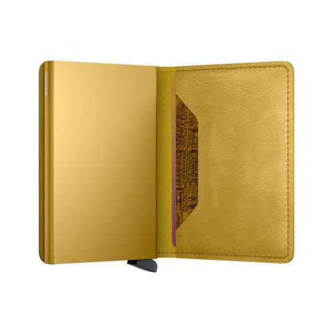 SLIMWALLET VINTAGE SECRID GELB GELBE GELBE GELDBÖRSE
