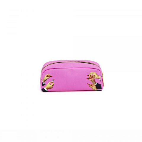 TOILETPAPER PRINTED PU CASE CM.20,5X7 H9 LIPSTICKS PINK SELETTI