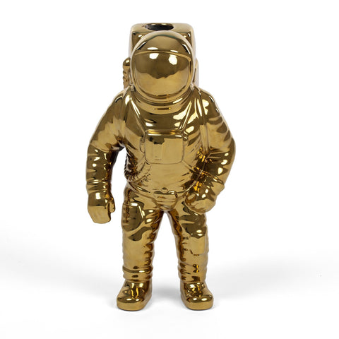 SELETTI ASTRONAUT GOLD VASE ART 10933