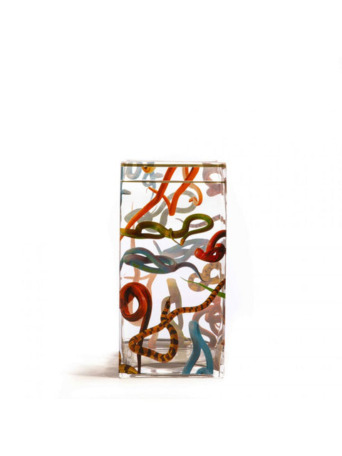 Glasvase Toilettenpapier CM.15X15 H.30 Schlangen 14151 Seletti Multicolor