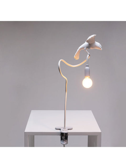SELETTI USB-LAMPE AUS WEISSEM HARZ MIT SPARROW-CUISING-KLEMME